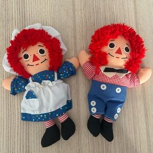 Playskool| Vintage 1992 Raggedy Ann & Andy 9” Cloth Dolls
